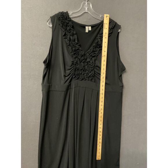 Madison Black Ruffle Detail Dress 3X Plus Women’s Sleeveless Elegant Style - Picture 3 of 5